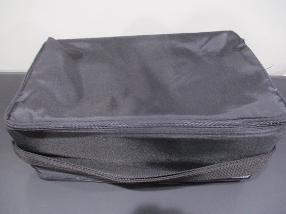 Vintage Case Logic Black Cassette Tape Double Sided Holder with Strap Holds 60 Cassettes