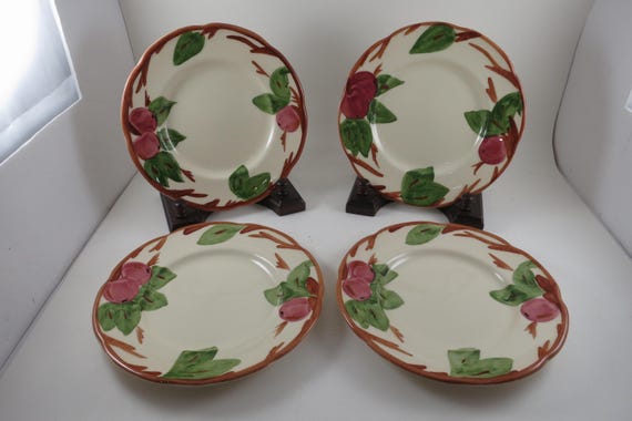 Vintage Franciscan Apple 7 7/8 Inch Salad Plates - Earthenware Set of 4
