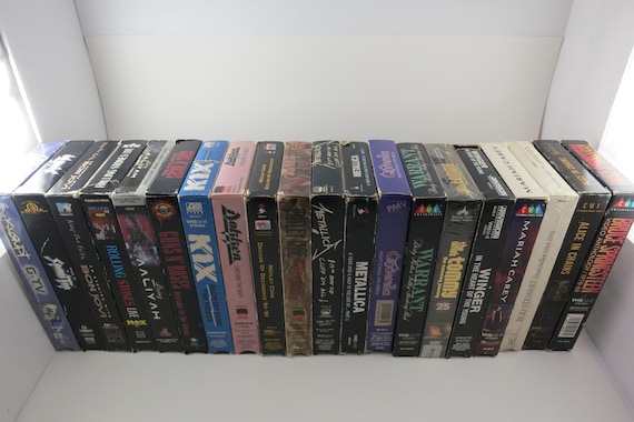 Vintage 80's 90's Music VHS Tapes Motley Crue Warrant Korn Stones Metallica Aaliyah Guns N Roses Bon Jovi Cinderella Many More Sold Individu