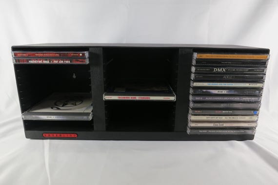 1990s Black Laserline CD Holder: Hard Plastic Media Storage