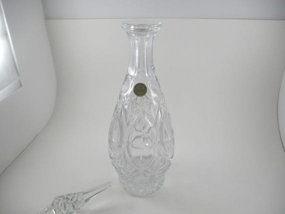 Vintage Princess House West German Led Crystal Decanter with High Top Lid Sticker Like New Condition