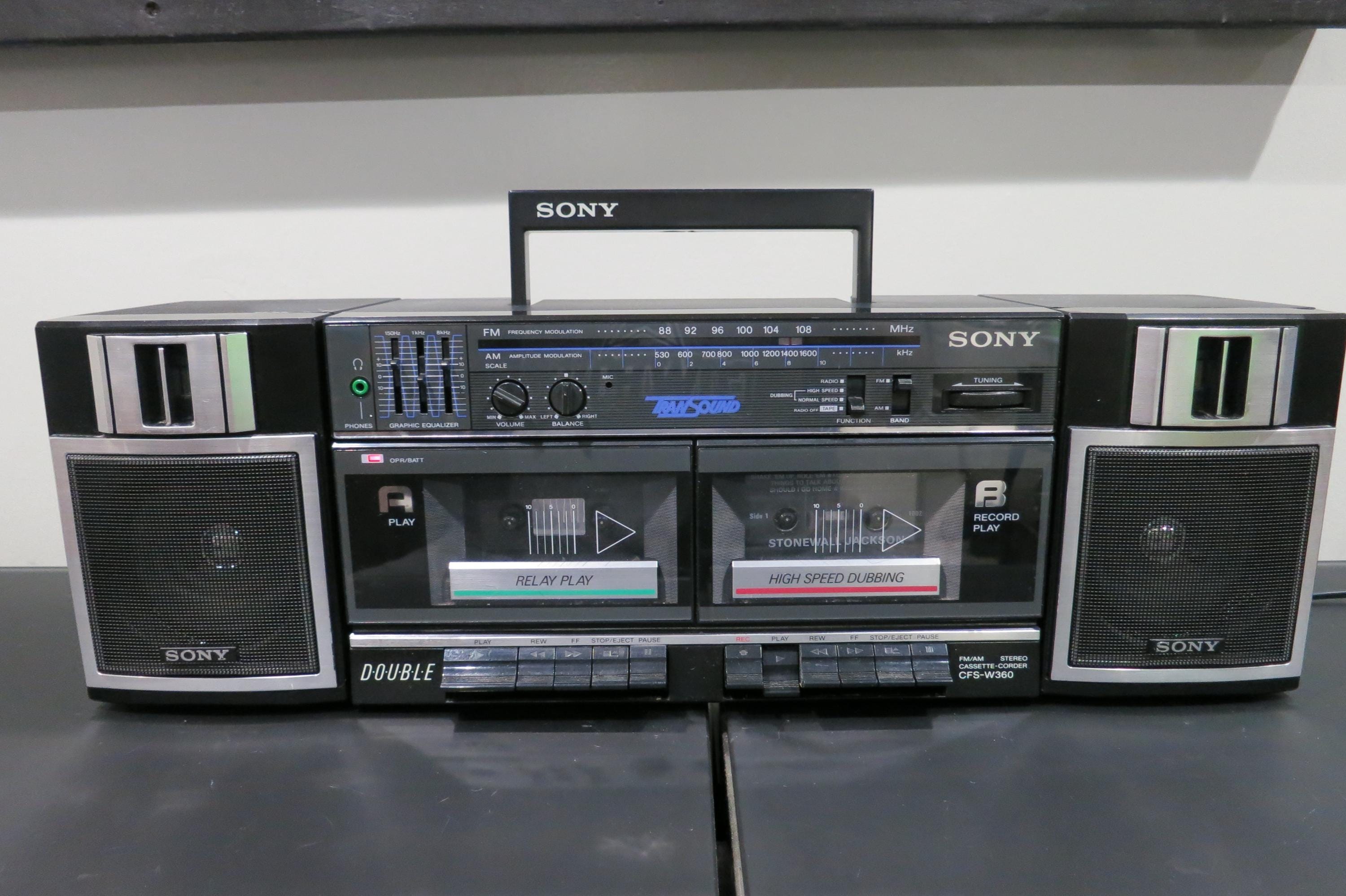 Vintage Sony CFS-W360 Boombox: Dual Cassette, Equalizer