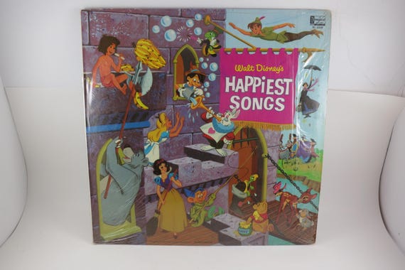 Vintage 1967 Vinyl LP Record Walt Disney's Happiest Songs In Shrink