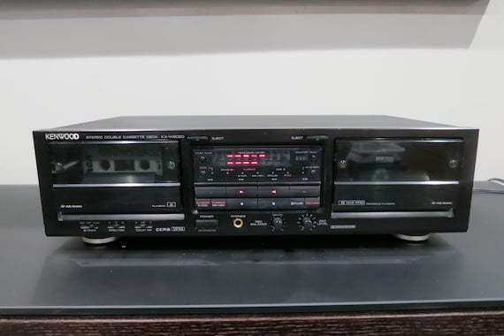Vintage 90's Kenwood Stereo Double Cassette Deck Model KX-W6020 Dolby N/R Dubbing Works Perfect Kenwood Quality