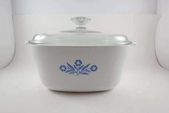 Vintage Corning Ware Blue Cornflower Saucepan with Glass Lid