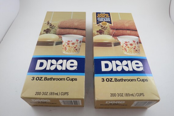 Two Vintage NOS Dixie Cups 3 Ounce Bathroom Cups 200ct Per Box Two Boxes Original 1980