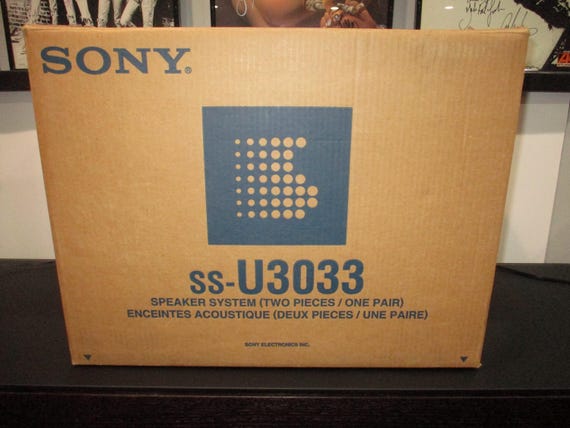 Pair of Sony SS-U3033 100 Watt Stereo Speakers In Original Box Excellent Condition Superior Sound Quality