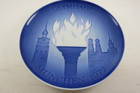 Bing & Grondahl Signed 1972 Munich Olympics First Issue Collector Plate 7 Inch