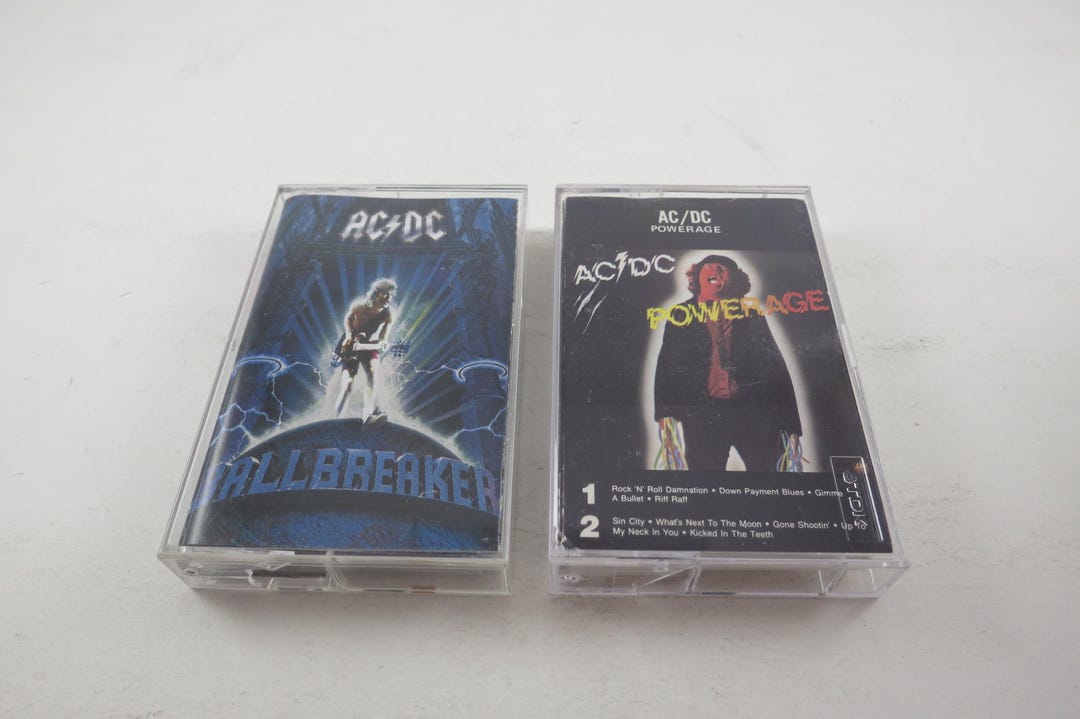 1980's AC/DC Cassette Tapes Excellent Condition Back in Black Dirty ...