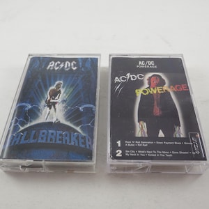 Vintage 1980s AC/DC Cassette Tape: Back in Black, Highway to Hell
