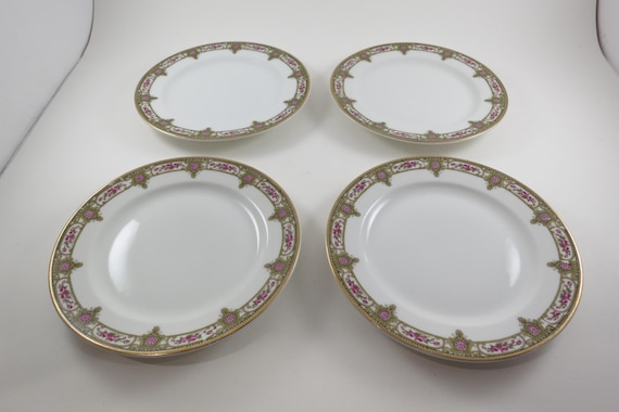 Set of Four Vintage Limoges France Grindley Normandie 6 1/4 Inch Bread Plates