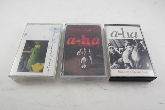 Vintage A-Ha Cassette Tape: 1980s Scoundrel Days, Hunting High and Low, Memorial Beach