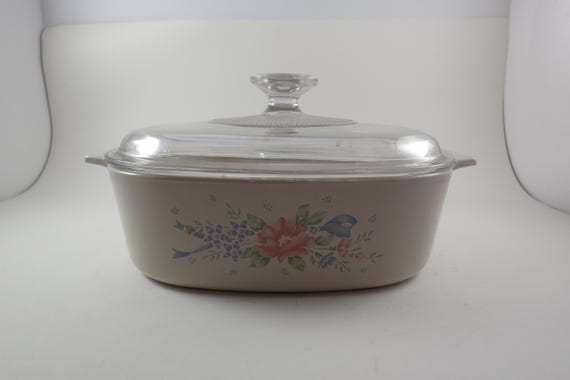 Vintage Corning Ware 2 Quart Saucepan: Symphony Pattern with Glass Lid
