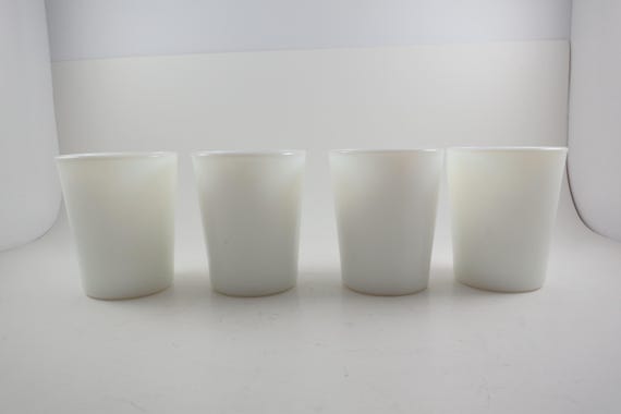 Vintage Milk Glass Tumblers - Set of 4 - 3.5 Inch