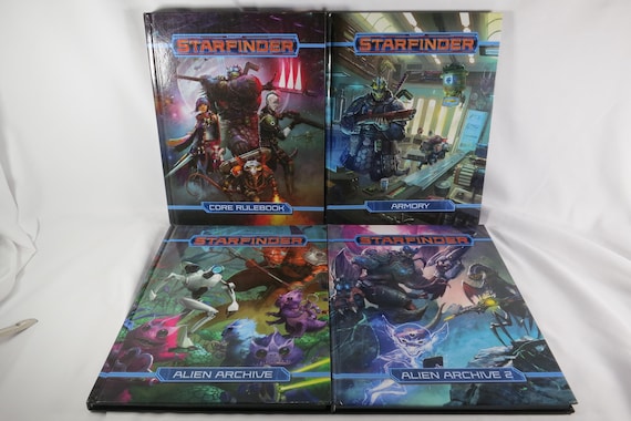Starfinder RPG Hard Cover Books: Core Rulebook, Armory, Alien Archive 1/2
