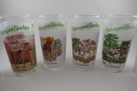 Vintage Belmont Stakes Horse Racing Glasses 1978-1998 Sold Individually