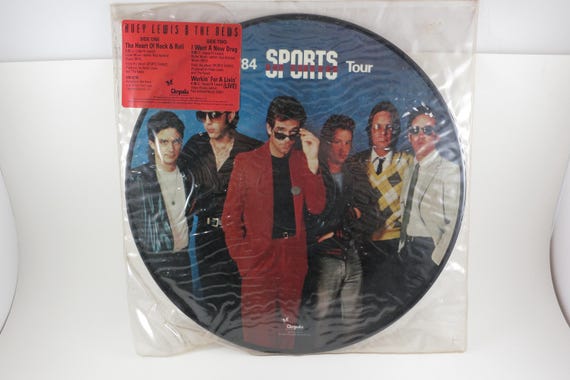 Vintage 1984 Vinyl LP Record Huey Lewis & The News Sports Tour 1984 Picture Disc EX