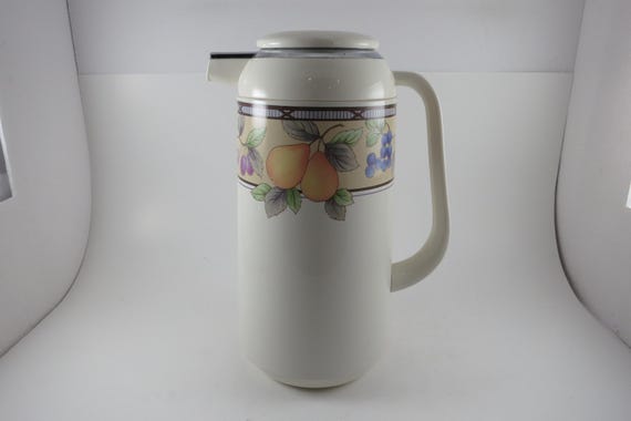 Vintage Mikasa Intaglio CAC29 Garden Harvest Pattern Insulated Thermos Carafe