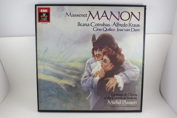 Vintage 1983 Massenet Manon LP Box Set Signed Gino Quilico