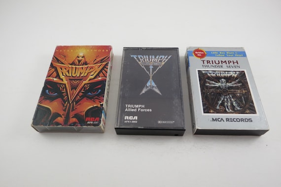 Vintage 1980's Triumph Cassette Tapes Excellent Condition Stages Never Surrender Thunder Seven Sport of Kings Sold Individually