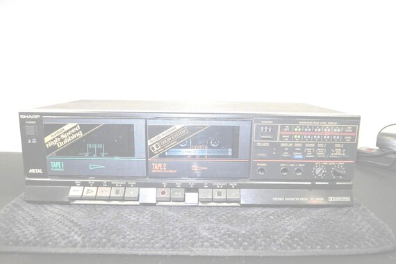 Sharp RT-W600 Vintage Double Cassette Deck High-Speed Dubbing Dolby System