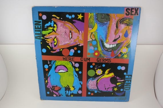 Vintage 1987 Vinyl LP Goth Rock Record Here Cum Germs Alien Sex Fiend Very Good Condition