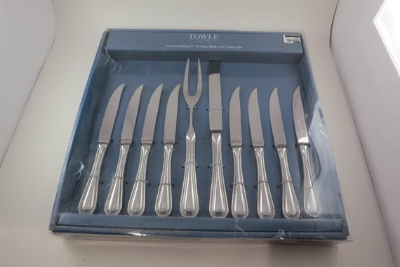 Vintage Towle Continental Bead Stainless Steak Knife Set - New in Package