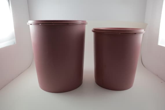 Pink Tupperware Canisters with Lids, Vintage Kitchen Storage