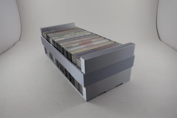 Custom 3D Printed 13 Cassette Holder In Silver Cassette Display