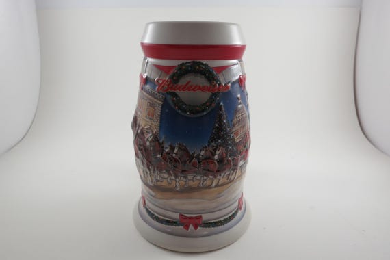 Vintage 2001 Budweiser Holiday Stein CS455 Holiday at the Capitol (Washington DC) with COA 7 Inches Tall Excellent Condition