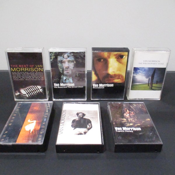 Vintage 1980's Van Morrison Cassette Tapes Tupelo Honey Moondance Best Of Avalon Sunset Wavelength Street Choir Sold Individually