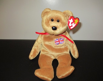 Vintage 1997 TY Beanie Baby Britannia The Bear MWMt Christmas Gift