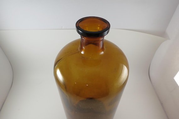 Vintage 60s Amber Brown Clorox Bottle: Large Glass Display Piece