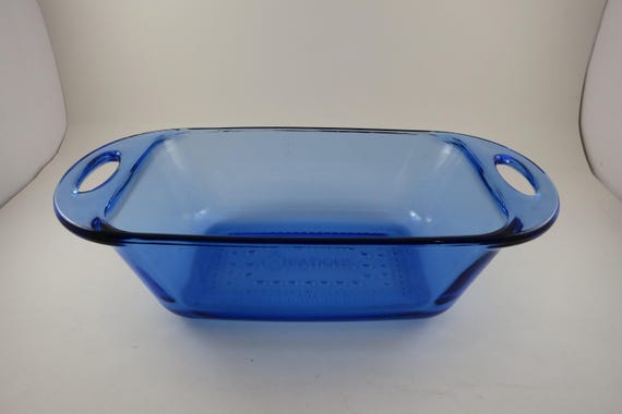 Vintage Cobalt Blue Hocking Ovations Glass Loaf Dish 5x9