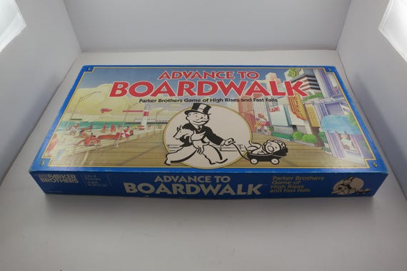 Vintage 1985 Parker Brothers Board Game Advance to Boardwalk 100% Complete Excellent Condition