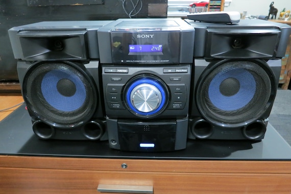 Vintage Sony Mini Component Home Stereo System Complete with Speakers CD Player Remote Control Works Great Good Sound Complete System