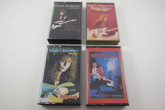 Vintage 1980's Yngwie Malmsteen Cassette Tapes Rising Force Marching Out Trilogy Live Trial By Fire Odyssey Sold Individually