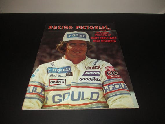 Vintage Spring 1982 Racing Pictorial Magazine Rick Mears Indy 500 with Indy Lineup Insert Excellent Condition