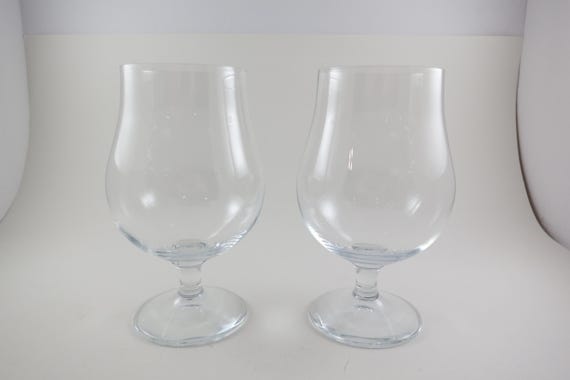 Pair of Vintage Mikasa Crystal Brandy Cognac Glasses Signed