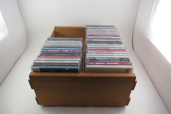 Vintage Napa Valley Double Wooden CD Crate: Double Holder, 50 Discs