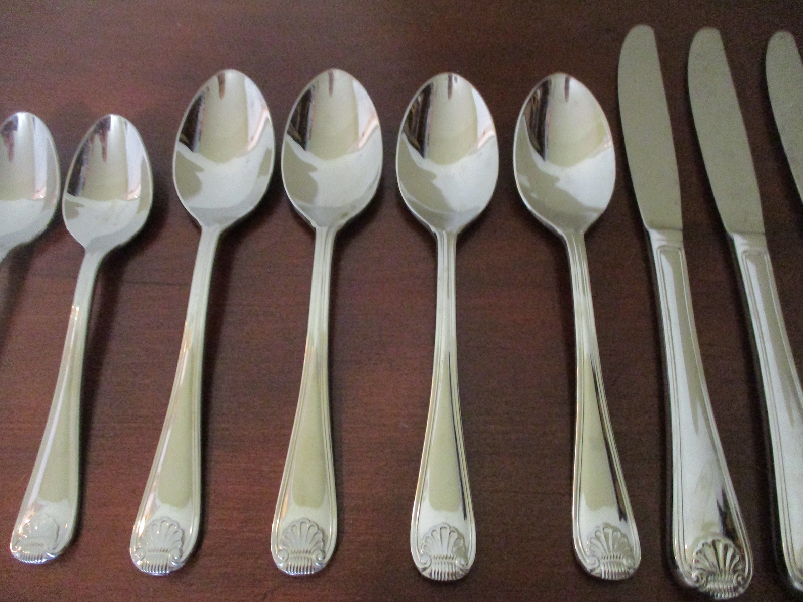 Vintage Gorham Shell Stainless Flatware Set Complete Service Etsy