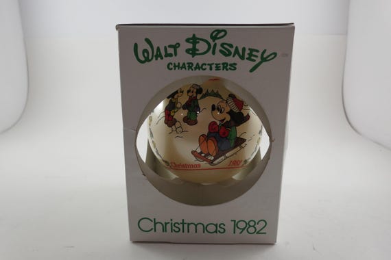 Vintage 1982 Disney Characters Walt Disney Winter Games Christmas Ornament Ball In Original Box
