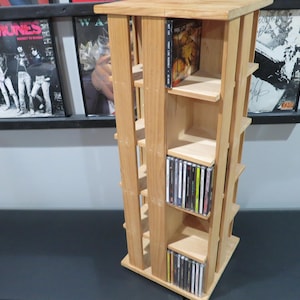 auvicase ビンテージ 木製 ウッド CDラック CDタワー 天然木 Vintage Napa Valley Wooden Rotating CD Tower: 200 Disc Storage
