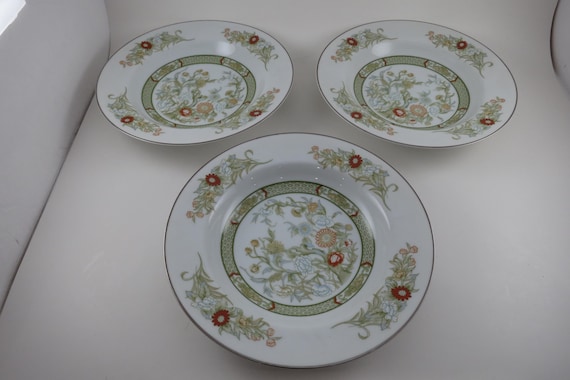 Vintage Mikasa Kabuki Pattern Set of Three 8 3/8 Inch Rim Soup Bowls