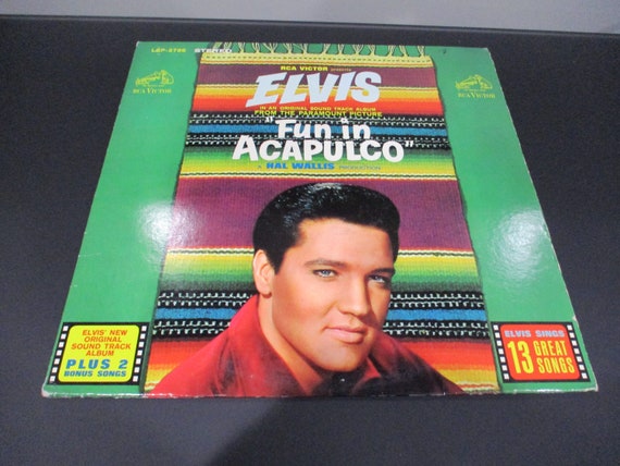 Vintage 1963 Vinyl LP Record Elvis Fun in Acapulco Elvis Presley Excellent Condition Silver Label Lettering 61049