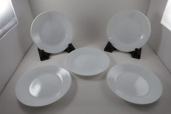 Vintage Corelle Bread Plates - Set of 5 - White Vitrelle