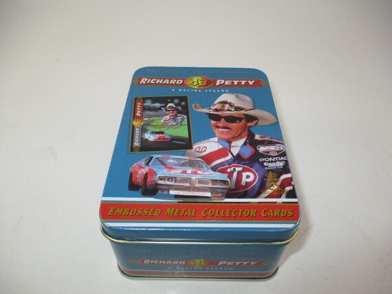 Vintage 1995 Upper Deck Embossed Metallic Impressions Cards in Custom Tin Richard Petty No 43 Five Card Set