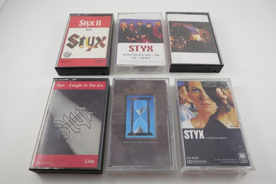 Vintage 1980's Styx Cassette Tapes Excellent Condition Kilroy Was Here Grand Illusion Cornerstone Caught in Act Paradise Sold Individually