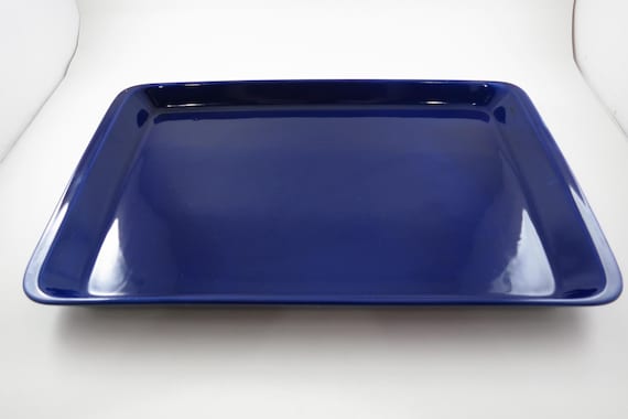 Vintage Deep Cobalt Blue Rectangular Serving Tray 15x9 1/2