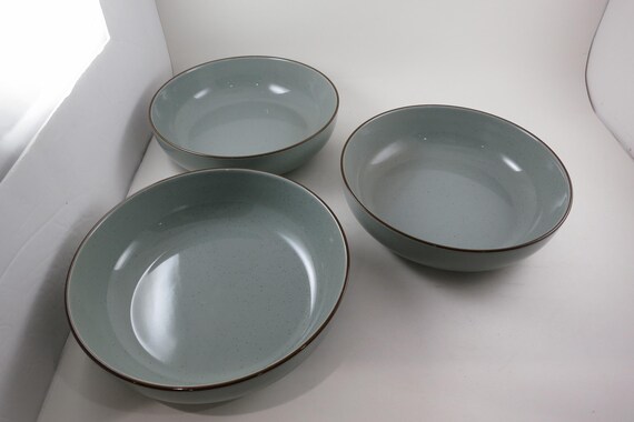 Over and Back Stoneware Speckled Sage Bowls (Set of 3)